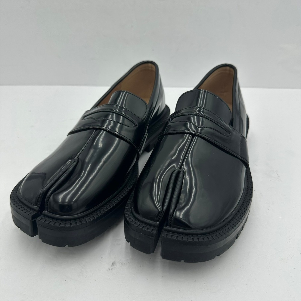 Womens Split Toe Tabi Penny Loafers Sz 40 US 9.5 Lug Sole Platform Goth Chunky